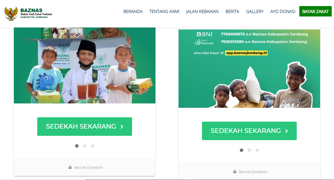 Website Profile dan Donasi BAZNAS Jombang